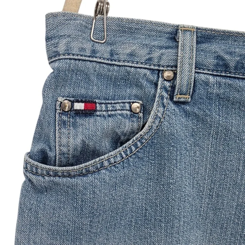 Vintage Tommy Hilfiger Womens 14 Shorts Boyfriend Denim Jean Distressed Y2K